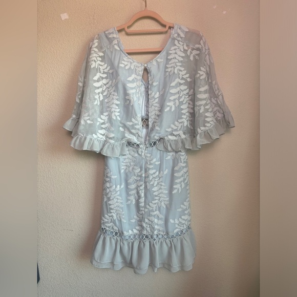 NWT Selfie Leslie Caspar Leafy Baby Blue Eyelet Embroidered Chiffon Dress M
. - Picture 12 of 12